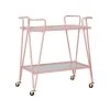 Winona Pink Bar Cart with Two Shelves and Casters by Linon Home Decor 1 Winona Pink Bar Cart with Two Shelves and Casters by Linon Home Decor -Linon Home Decor Shop pink linon home decor bar carts thd03685 64 1000