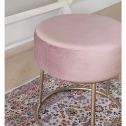 Tori Pink Accent Vanity Stool by Linon Home Decor -Linon Home Decor Shop pink linon home decor makeup vanities thd02814 fa 1000