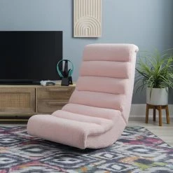 Walter Pink Sherpa Game Rocking Chair by Linon Home Decor -Linon Home Decor Shop pink linon home decor rockers gliders ottomans thd04030 31 1000