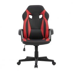 Walter Black/Red Faux Leather Gaming Chair with Arms by Linon Home Decor 14 Walter Black/Red Faux Leather Gaming Chair with Arms by Linon Home Decor -Linon Home Decor Shop red and black stripes linon home decor gaming chairs thd03203 c3 1000