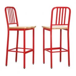 Corbin Red Metal 30 in. Barstool with Wood Seat (Set of 2) by Linon Home Decor 19 Corbin Red Metal 30 in. Barstool with Wood Seat (Set of 2) by Linon Home Decor -Linon Home Decor Shop red linon home decor bar stools thdac3739 1f 1000