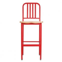 Corbin Red Metal 30 in. Barstool with Wood Seat (Set of 2) by Linon Home Decor