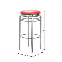 Layton 31 in. Silver Metal Swivel Barstool with Red Faux Leather Seat by Linon Home Decor -Linon Home Decor Shop red linon home decor bar stools thdac3741 40 1000