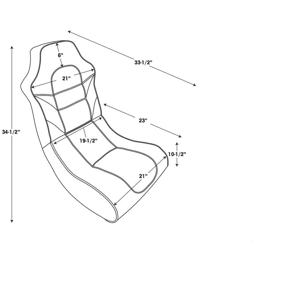 Walter 34.5 in. Red and Black Faux Leather and Mesh Rocking Gaming Chair by Linon Home Decor 8 Walter 34.5 in. Red and Black Faux Leather and Mesh Rocking Gaming Chair by Linon Home Decor - Image 6
