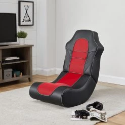 Walter 34.5 in. Red and Black Faux Leather and Mesh Rocking Gaming Chair by Linon Home Decor 15 Walter 34.5 in. Red and Black Faux Leather and Mesh Rocking Gaming Chair by Linon Home Decor -Linon Home Decor Shop red linon home decor gaming chairs thd03021 31 1000