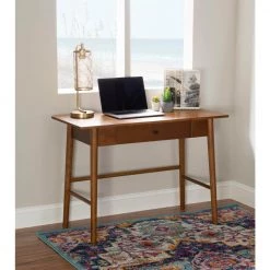 42 in. Rectangular Rich Brown 1 Drawer Writing Desk with Built-In Storage by Linon Home Decor 23 42 in. Rectangular Rich Brown 1 Drawer Writing Desk with Built-In Storage by Linon Home Decor -Linon Home Decor Shop rich brown linon home decor writing desks thd00629 31 1000