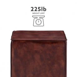 Laramie Rust Leather Ottoman by Linon Home Decor 12 Laramie Rust Leather Ottoman by Linon Home Decor -Linon Home Decor Shop rust linon home decor ottomans hd221831 1f 1000