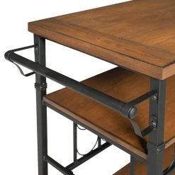 Austin Rustic Brown Wood and Metal Wine Cart by Linon Home Decor -Linon Home Decor Shop rustic brown linon home decor bar carts thd01830 1f 1000