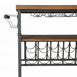 Austin Rustic Brown Wood and Metal Wine Cart by Linon Home Decor -Linon Home Decor Shop rustic brown linon home decor bar carts thd01830 4f 1000