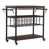 Austin Rustic Brown Wood and Metal Wine Cart by Linon Home Decor