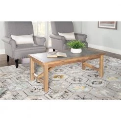 Cayla 48 in. Rustic Brown Large Rectangle Resin Coffee Table by Linon Home Decor -Linon Home Decor Shop rustic brown linon home decor coffee tables thd02054 31 1000