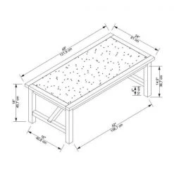 Cayla 48 in. Rustic Brown Large Rectangle Resin Coffee Table by Linon Home Decor -Linon Home Decor Shop rustic brown linon home decor coffee tables thd02054 4f 1000