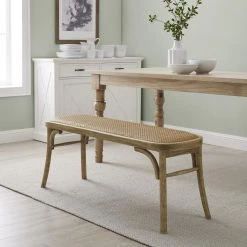 Bessey Brown Bentwood Bench 18.75 in. H x 14.5 in. D x 48 in. W by Linon Home Decor -Linon Home Decor Shop rustic brown linon home decor dining benches thd04077 31 1000