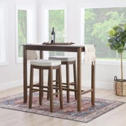 Concord 3-Pieces Rustic and Stripe Wood Top Bar Set by Linon Home Decor -Linon Home Decor Shop rustic brown linon home decor dining room sets thd04126 31 1000