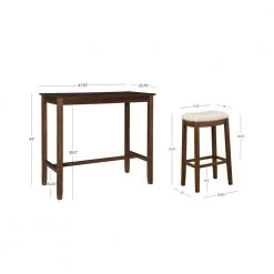 Concord 3-Pieces Rustic and Stripe Wood Top Bar Set by Linon Home Decor -Linon Home Decor Shop rustic brown linon home decor dining room sets thd04126 77 1000