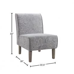 Lily Stone Grey Upholstered Slipper Chair by Linon Home Decor -Linon Home Decor Shop rustic gray linon home decor accent chairs thd02717 40 1000