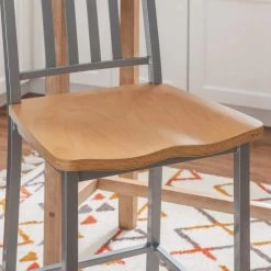 Washington 17.5 in. W x 16.5 in. D x 45 in. H Metal Barstool (Carton of 2) by Linon Home Decor -Linon Home Decor Shop silver linon home decor bar stools thdac03638 1f 1000