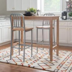 Washington 17.5 in. W x 16.5 in. D x 45 in. H Metal Barstool (Carton of 2) by Linon Home Decor -Linon Home Decor Shop silver linon home decor bar stools thdac03638 31 1000