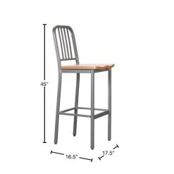 Washington 17.5 in. W x 16.5 in. D x 45 in. H Metal Barstool (Carton of 2) by Linon Home Decor -Linon Home Decor Shop silver linon home decor bar stools thdac03638 40 1000