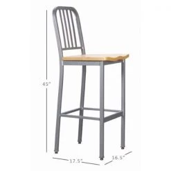 Washington 17.5 in. W x 16.5 in. D x 45 in. H Metal Barstool (Carton of 2) by Linon Home Decor -Linon Home Decor Shop silver linon home decor bar stools thdac03638 44 1000