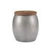 Wagner 20.5 in. W Silver Round Wood Top Drum Side Table With Storage by Linon Home Decor -Linon Home Decor Shop silver linon home decor end side tables hd221856 64 1000