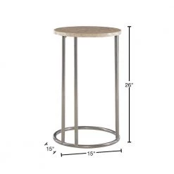 Maureen Silver Capiz Mosaic Accent C Table by Linon Home Decor 13 Maureen Silver Capiz Mosaic Accent C Table by Linon Home Decor -Linon Home Decor Shop silver linon home decor end side tables thd02764 40 1000
