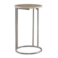 Maureen Silver Capiz Mosaic Accent C Table by Linon Home Decor