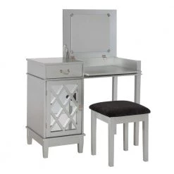 2-Piece Silver Vanity Set by Linon Home Decor