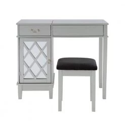 2-Piece Silver Vanity Set by Linon Home Decor 19 2-Piece Silver Vanity Set by Linon Home Decor -Linon Home Decor Shop silver linon home decor makeup vanities 58036sil 01 kd u c3 1000