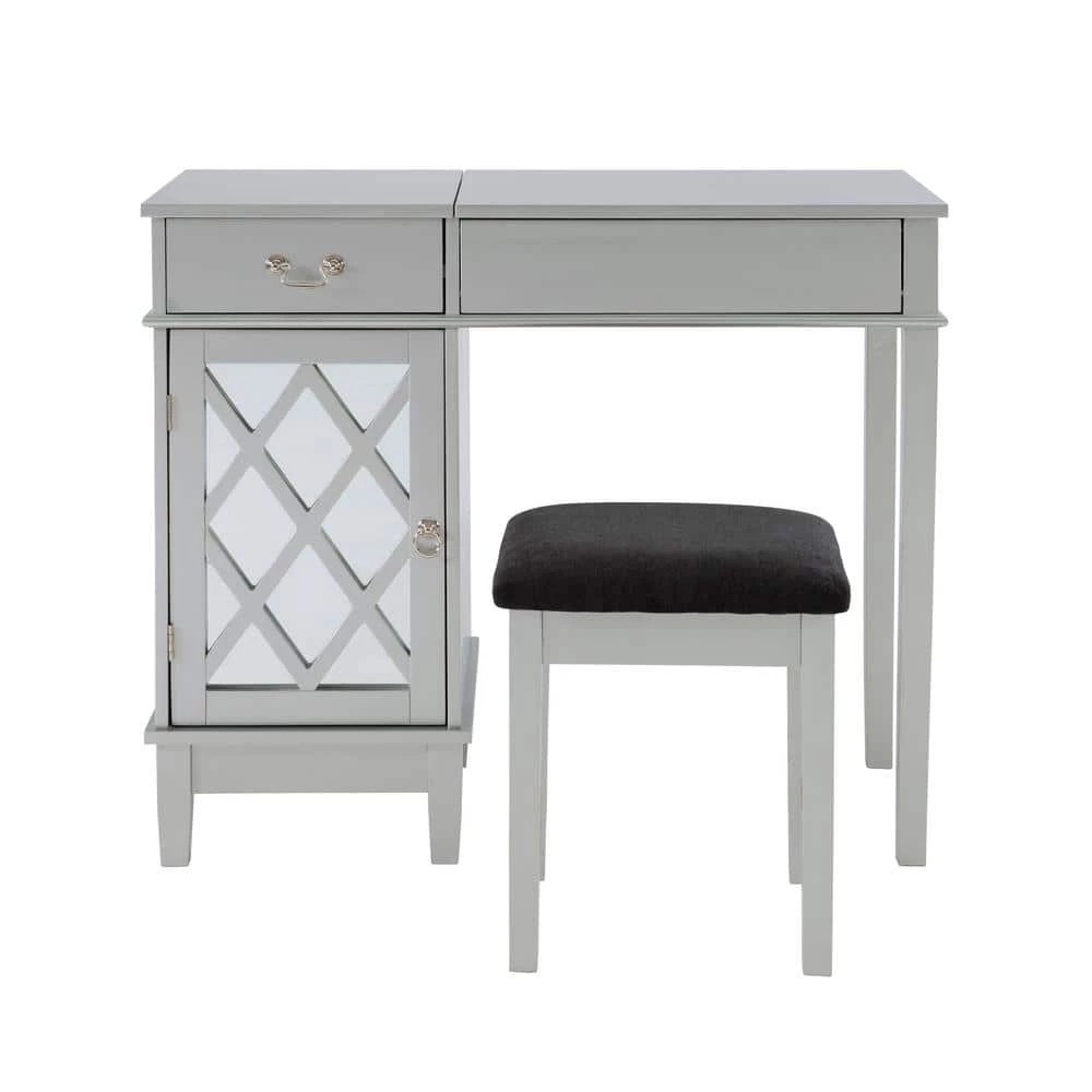 2-Piece Silver Vanity Set by Linon Home Decor 8 2-Piece Silver Vanity Set by Linon Home Decor - Image 6