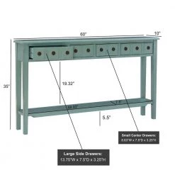 Robin 60 in. W Teal Rectangle Wood Top Long Console Table by Linon Home Decor -Linon Home Decor Shop teal linon home decor console tables hd221850 fa 1000