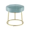 Vanessa Teal Backless Iron Base Vanity Stool 17.75 in. H x 17.75 in. W x 17.75 in. D by Linon Home Decor -Linon Home Decor Shop teal linon home decor makeup vanities thd04082 64 1000