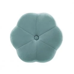 Vanessa Teal Backless Iron Base Vanity Stool 17.75 in. H x 17.75 in. W x 17.75 in. D by Linon Home Decor -Linon Home Decor Shop teal linon home decor makeup vanities thd04082 a0 1000