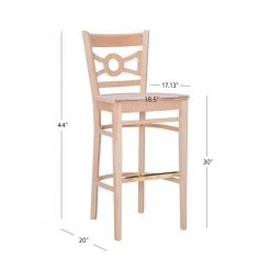 Bremen 44 H in. Unfinished Wood High Back Slat Back Barstool (Carton of 2) by Linon Home Decor -Linon Home Decor Shop unfinished linon home decor bar stools thdac03630 44 1000