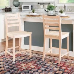 Lindau 39.5 H in. Unfinished Wood Full Back Slat Back Counter-Stool (Carton of 2) by Linon Home Decor -Linon Home Decor Shop unfinished linon home decor bar stools thdac03631 31 1000