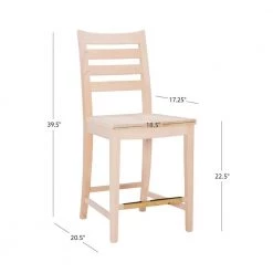 Lindau 39.5 H in. Unfinished Wood Full Back Slat Back Counter-Stool (Carton of 2) by Linon Home Decor -Linon Home Decor Shop unfinished linon home decor bar stools thdac03631 fa 1000