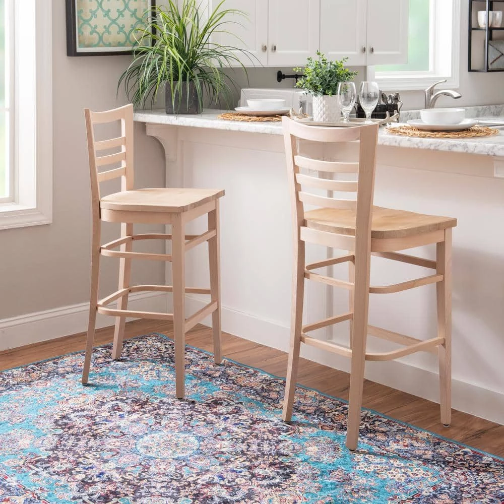 Bonn 44.5 H in. Unfinished Wood High Back Slat Back and Frame Barstool (Carton of 2) by Linon Home Decor 12 Bonn 44.5 H in. Unfinished Wood High Back Slat Back and Frame Barstool (Carton of 2) by Linon Home Decor - Image 10