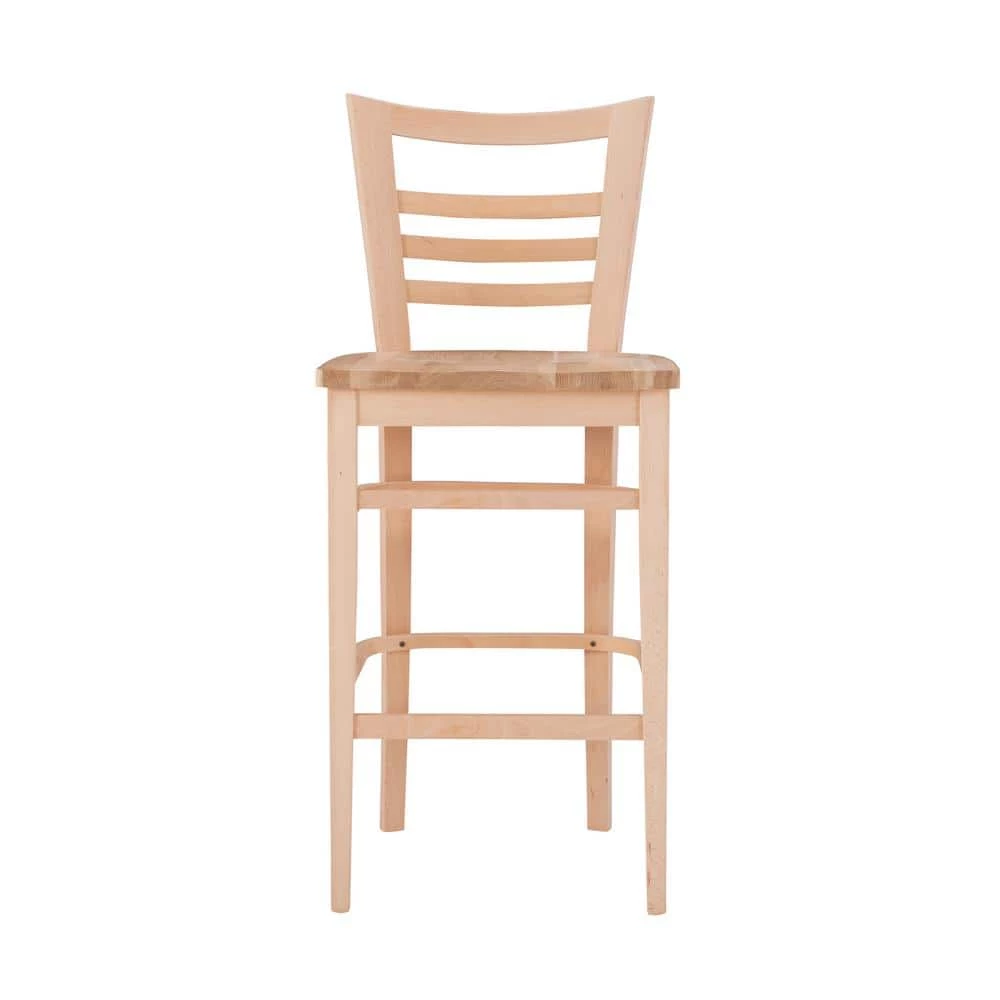Bonn 44.5 H in. Unfinished Wood High Back Slat Back and Frame Barstool (Carton of 2) by Linon Home Decor 8 Bonn 44.5 H in. Unfinished Wood High Back Slat Back and Frame Barstool (Carton of 2) by Linon Home Decor - Image 6