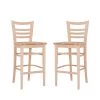 Bonn 44.5 H in. Unfinished Wood High Back Slat Back and Frame Barstool (Carton of 2) by Linon Home Decor 1 Bonn 44.5 H in. Unfinished Wood High Back Slat Back and Frame Barstool (Carton of 2) by Linon Home Decor -Linon Home Decor Shop unfinished linon home decor bar stools thdac03632 64 1000