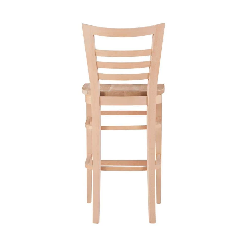 Bonn 44.5 H in. Unfinished Wood High Back Slat Back and Frame Barstool (Carton of 2) by Linon Home Decor 6 Bonn 44.5 H in. Unfinished Wood High Back Slat Back and Frame Barstool (Carton of 2) by Linon Home Decor - Image 4
