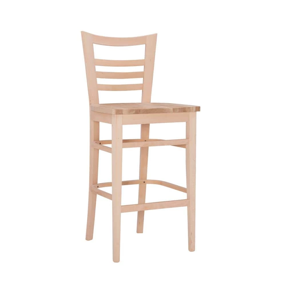 Bonn 44.5 H in. Unfinished Wood High Back Slat Back and Frame Barstool (Carton of 2) by Linon Home Decor 7 Bonn 44.5 H in. Unfinished Wood High Back Slat Back and Frame Barstool (Carton of 2) by Linon Home Decor - Image 5