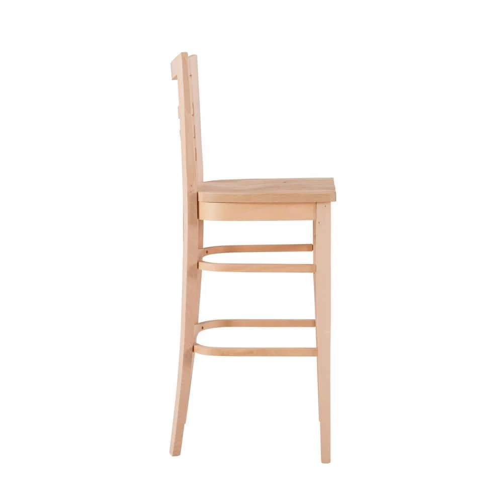 Bonn 44.5 H in. Unfinished Wood High Back Slat Back and Frame Barstool (Carton of 2) by Linon Home Decor 4 Bonn 44.5 H in. Unfinished Wood High Back Slat Back and Frame Barstool (Carton of 2) by Linon Home Decor - Image 2