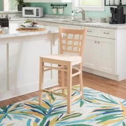 Dixie 37.75 in. H Unfinished Open Grid Back 23.5 in. Seat Height Counter Stool with Solid Wood Frame Seat (Carton of 2) by Linon Home Decor -Linon Home Decor Shop unfinished linon home decor bar stools thdac3856 1f 1000