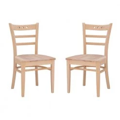 Betty Unfinished Solid Wood Dining Chair (Carton of 2) by Linon Home Decor