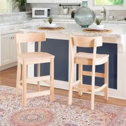 Polson 34.50 H in. Unfinished Wood Low Back Open Back Counter-Stool (Carton of 2) by Linon Home Decor -Linon Home Decor Shop unfinisned linon home decor bar stools thdac03620 31 1000