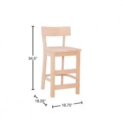 Polson 34.50 H in. Unfinished Wood Low Back Open Back Counter-Stool (Carton of 2) by Linon Home Decor -Linon Home Decor Shop unfinisned linon home decor bar stools thdac03620 40 1000