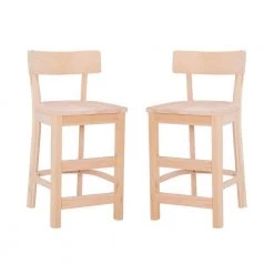 Polson 34.50 H in. Unfinished Wood Low Back Open Back Counter-Stool (Carton of 2) by Linon Home Decor