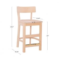 Polson 34.50 H in. Unfinished Wood Low Back Open Back Counter-Stool (Carton of 2) by Linon Home Decor -Linon Home Decor Shop unfinisned linon home decor bar stools thdac03620 fa 1000