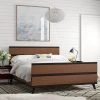Mid Century Wood Platform Queen Bed by Linon Home Decor 2 Mid Century Wood Platform Queen Bed by Linon Home Decor -Linon Home Decor Shop walnut brown finish linon home decor platform beds thd02013 64 1000