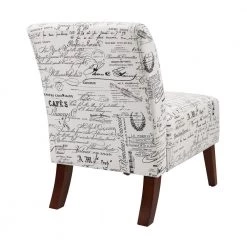 Prima Script Polyester Slipper Chair with Dark Walnut Legs by Linon Home Decor 12 Prima Script Polyester Slipper Chair with Dark Walnut Legs by Linon Home Decor -Linon Home Decor Shop walnut linon home decor accent chairs thd03242 4f 1000